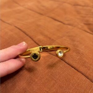 Gold Heart Bangle Bracelet